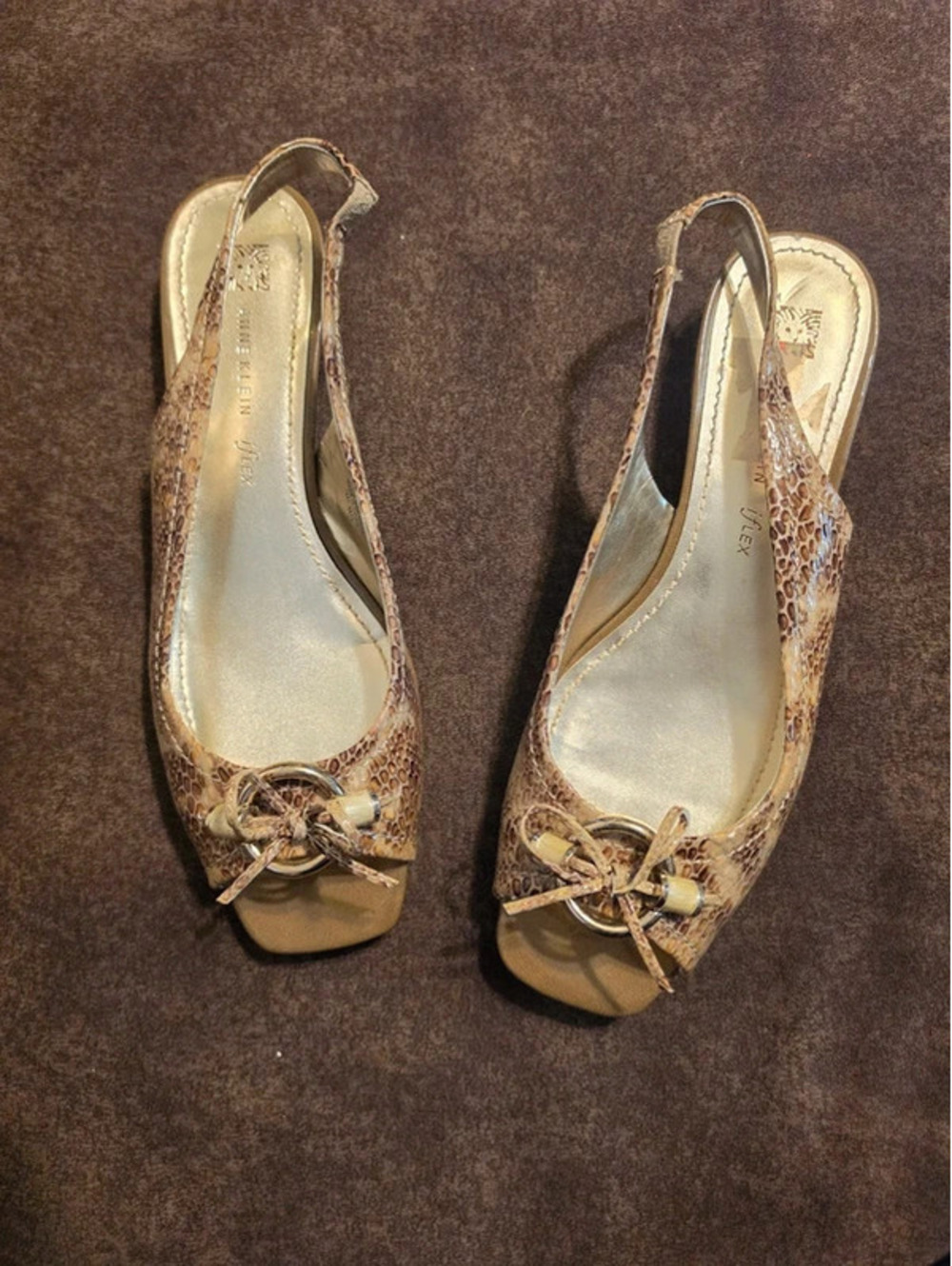 vintage Anne Klein iFlex peep-toe slingback heel